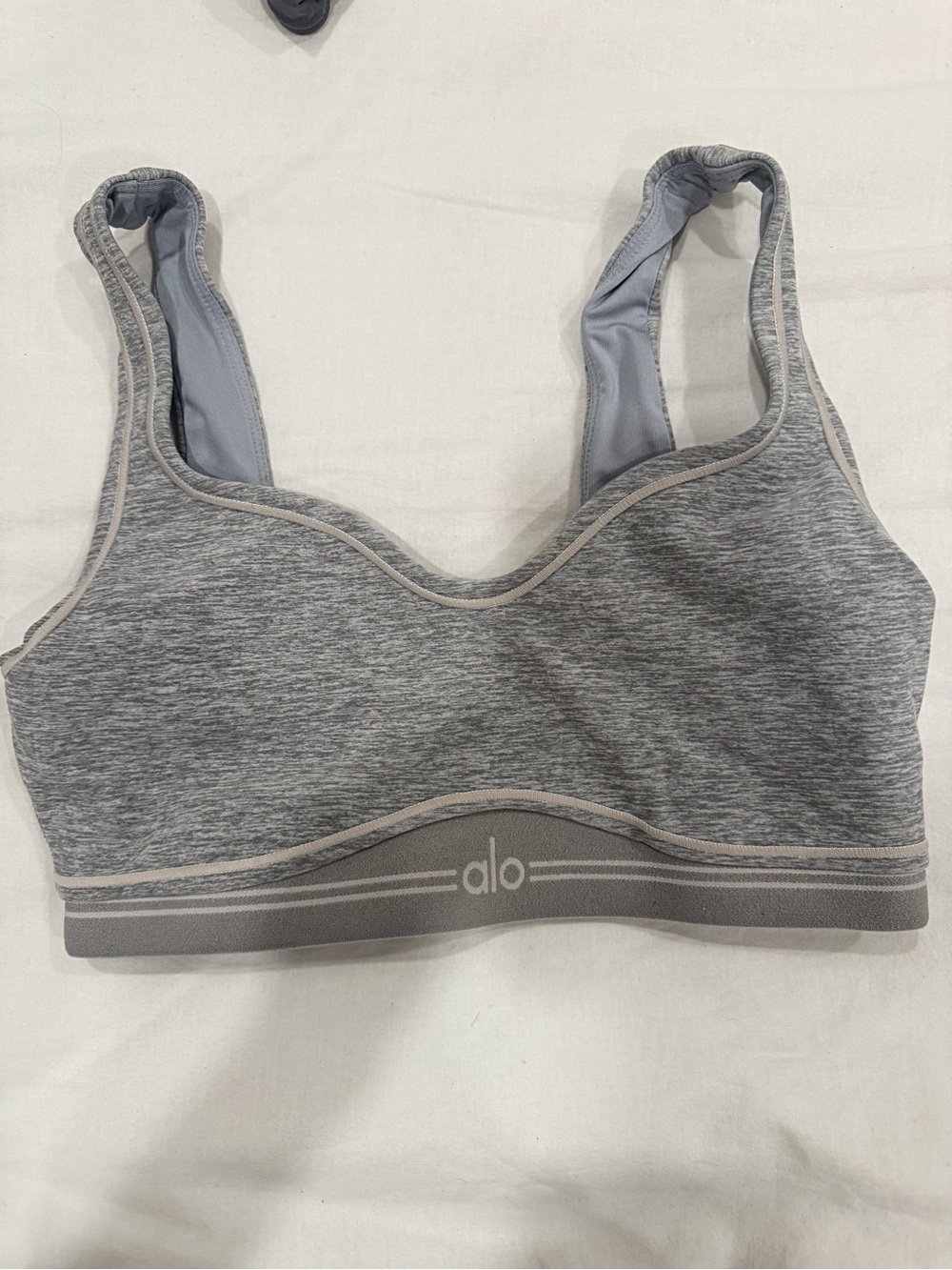 ALO Yoga Heather Grey Seamless Sports Bra